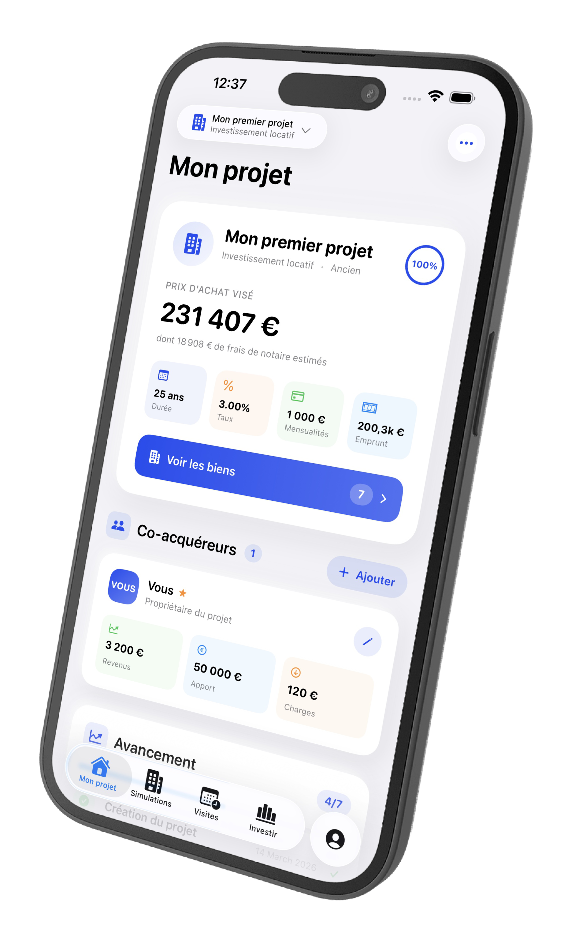 Capture d'écran de l'app Investimator