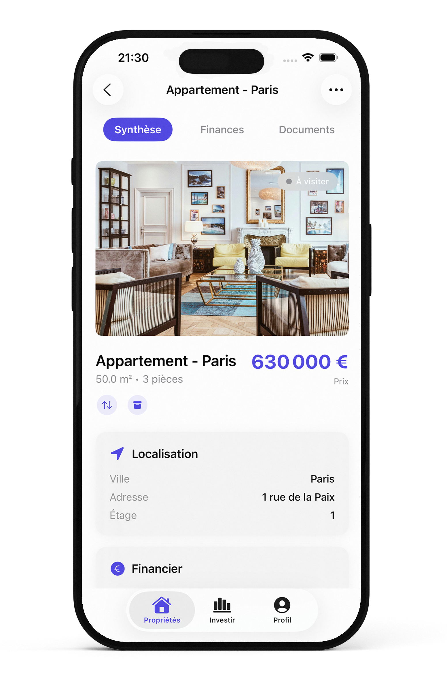Capture d’écran de l’app Investimator
